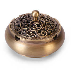 Cenicero a la moda para el hogar, oficina, Hotel, Bar, cuencos, coches humanos, Cenicero de Metal, aluminio, forma redonda, oro antiguo - Product Image 3