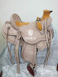 Selle occidentale anglaise de haute qualité Équipement de course de chevaux de divertissement haut de gamme en cuir indien de qualité - Product Image 3