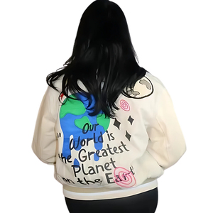 2025 abrigo de punto de moda con bordado de bolsillo para mujer, chaqueta de béisbol, bombardero deportivo, chaquetas universitarias de talla grande Letterman Academy - Product Image 2