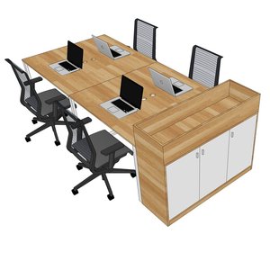Rubber Wood Office <b>Desk</b> Cabinet for Living Room Organization THS68044 - Product Image 5