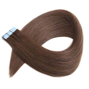 Extensiones de Cabello Adhesivas de 8 Pulgadas, Color Castaño, 100% Cabello Humano Remy Brasileño con Clip - Product Image 1