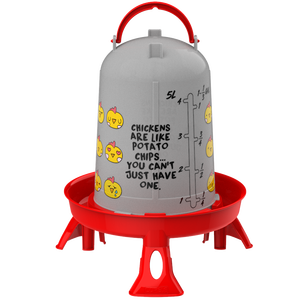 Nuevo bebedero duradero de alta calidad para aves de corral con patas, 5L, modelo de corral, rojo, fácil de operar para mantener las aves de corral hidratadas - Product Image 1