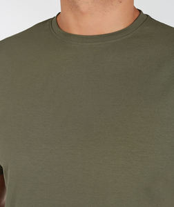 Camiseta Básica de Manga Corta Ajustada de Color Sólido para Hombre, Cómoda, 100% Algodón, Tejido de Punto, Logotipo Frontal, Camiseta de Alta Calidad - Product Image 3