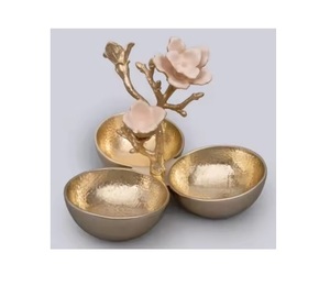 Juego de tres cuencos plateados de estilo árabe de alta calidad, cuencos reutilizables de acero inoxidable para servir alimentos, ecológicos para fiestas - Product Image 1