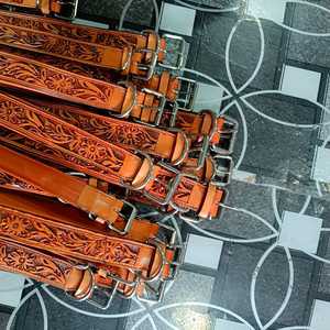 ปลอกคอสัตว์เลี้ยงหนังวัวนิ่มแบบตะวันตก - Product Image 5