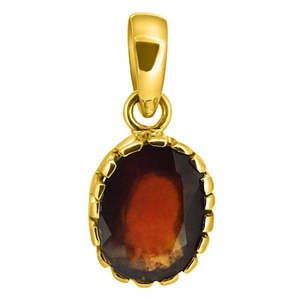 Granate Hessonita (Gomed) 4.25-12.25 Ratti, Gema Natural y Certificada, Colgante con Engaste de Corona Ashtdhatu, Joyería Fina - Product Image 1