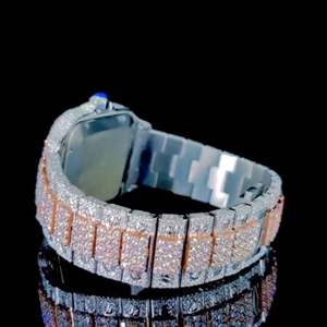 Dernière conception de bijoux de mode personnalisés en acier inoxydable entièrement glacé montre-bracelet pour hommes diamants de laboratoire - Product Image 3