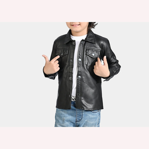2026 nouveauté à la mode enfants veste en cuir garçons filles élégant vêtements d'extérieur confortable à la mode vestes approvisionnement en gros - Product Image 3