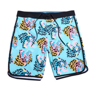 Marque privée Short de plage à taille élastique pour hommes Short de surf personnalisé avec protection UV Tissu à séchage rapide et respirant - Product Image 5