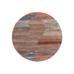 Alfombras Manchaha de Lana y Seda de Bambú Anudadas a Mano, Diseño de Parches Rojos y Naranjas para Uso Doméstico-Les-2785 - Product Image 1