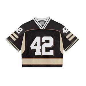 เสื้อเจอร์ซีย์แฟนฟุตบอลอเมริกันแบบแห้งเร็วมีโลโก้ตามสั่งปักลายทแยงเทคนิคการพิมพ์แขนสั้นสำหรับแฟนๆเท่านั้น - Product Image 3