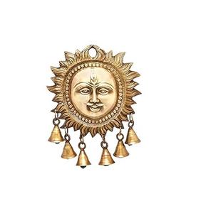 Escultura moderna de latón Sun Surya Face Idol, grabado impreso Digital para energía positiva para decoración de oficina en casa, artesanía de Metal - Product Image 1