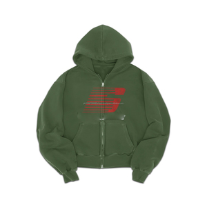 Sweat-shirt Zipup en éponge française vintage de haute qualité en coton, broderie lourde, lavage à l'acide, fermeture éclair pour hommes, sweat à capuche basique - Product Image 2