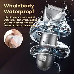 Tondeuse corporelle et pubienne étanche IPX7 pour homme, autonomie 60 min, moteur 6000 tr/min, 5 longueurs réglables avec lumière LED, lame en céramique - Product Image 5