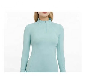 Camisas ecuestres de alta calidad al por mayor, camisetas de montar a caballo con media cremallera para mujer, ropa para carreras de caballos - Product Image 5