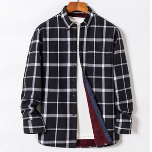 High Quality Pure Cotton <b>Men's</b> Plaid <b>Shirt</b> Red Autumn <b>Shirts</b> Casual Coat Yarn-Dyed Short Sleeves Sustainable-Factory Wholesale - Product Image 4
