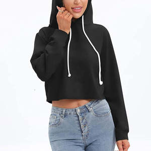 Custom Cotton <b>Crop</b> <b>Top</b> Hoodie Casual Streetwear Drop-Shoulder Breathable & Eco-Friendly Best Manufacturer - Product Image 4