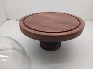 Soporte para Pastel de Madera Hecho a Mano Ecológico con Cúpula de Vidrio para Exhibición de Postres de Panadería - Product Image 5