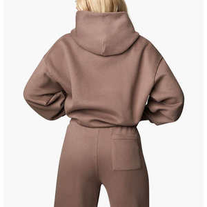 Ropa de entrenamiento para mujer, chándal de 2 piezas, chándal con cremallera, chándal para mujer, chándal hecho con algodón - Product Image 6