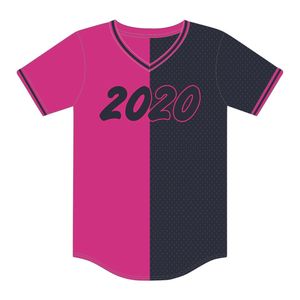 Año de Fundación 2020 Delta Psi Rho Sorority Half and Half Pullover Camiseta de béisbol 100 Malla de poliéster Cuello en V Camiseta de dos tonos - Product Image 2