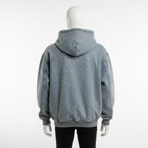 เสื้อแจ็กเก็ตฤดูหนาวประดับพลอยเทียมสำหรับผู้ชายเสื้อแจ็กเก็ตผ้าเดนิมแบบมีฮู้ดผ้าปะติดแบบโอเวอร์ไซส์ทำจากผ้าฝ้าย100% - Product Image 5