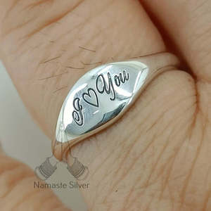 Custom Name Personalized Sterling Silver <b>Ring</b> Handmade Men's Jewelry Gift for Her <b>Dainty</b> and Elegant - Product Image 3