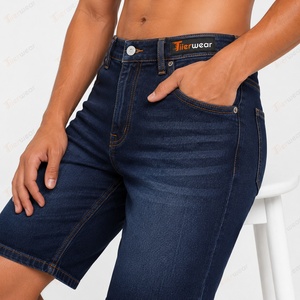 Pantalones cortos de mezclilla premium para hombre al por mayor, personalizados, de cintura alta, casuales, de verano, rasgados, desgastados, de algodón elástico. - Product Image 5