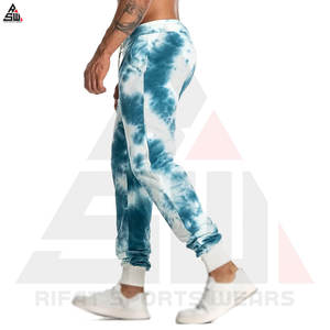 Pantalon ajusté surdimensionné en coton pour hommes personnalisé respirant taille élastique toile sublimation - Product Image 3