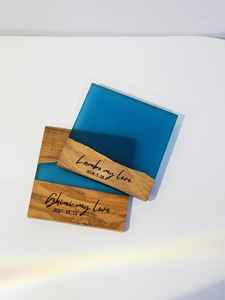 ที่รองแก้วเรซินศิลปะใช้งานได้คุณภาพระดับพรีเมียมเครื่องใช้บนโต๊ะอาหารสไตล์คลาสสิกแบบฟิวชั่นไม้หรูหราและมีรายละเอียดหิน - Product Image 4