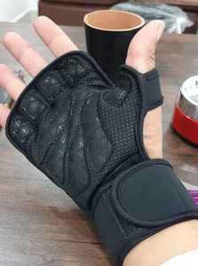 Silicone Neoprene Half-Finger Gym <b>Gloves</b> Breathable Workout <b>Gloves</b> for Weightlifting General Fitness <b>Fingerless</b> Wrist Wraps - Product Image 3