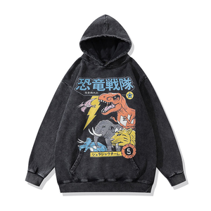 2026 Customize Wholesale High Quality Acid Wash Printed Factory Price Solid Autumn <b>Anime</b> <b>Hoodies</b> for Men Low MOQ - Product Image 6