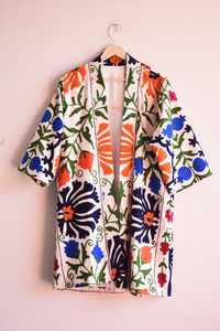 เสื้อแจ็กเก็ตปักลายระบายอากาศได้ดีสำหรับผู้หญิง2024คอลเลคชั่นใหม่ชุดกิโมโนสำหรับฤดูหนาวผ้าเรืองแสงไซส์ใหญ่พิเศษเสื้อคลุมยาวสไตล์โบฮีเมียน - Product Image 4