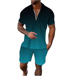 2024 nouvelle mode Logo personnalisé vêtements de sport d'été chemise et short de course hommes coton personnalisé hommes ensemble court en gros - Product Image 5