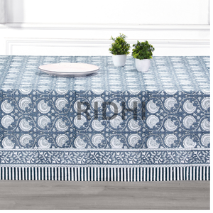 Mantel de algodón estampado de bloque indio hecho a mano, superventas de 2025, diseño Floral añil polvoriento para cubierta de mesa - Product Image 3