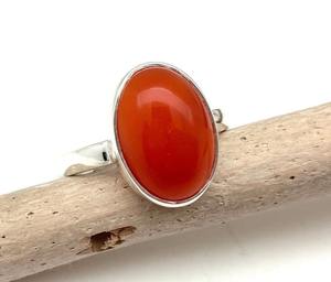 Bague classique en argent massif 925, bijoux pour femmes, argent sterling 925, pierre précieuse cornaline, tendance, faite à la main, cadeau de mariage, fête, maman - Product Image 5