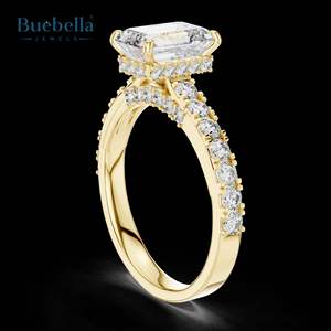 Bague en argent sterling 925 originale en diamant Moissanite VVS taille émeraude pour femmes vente à chaud pour les occasions de mariage et de fête - Product Image 2