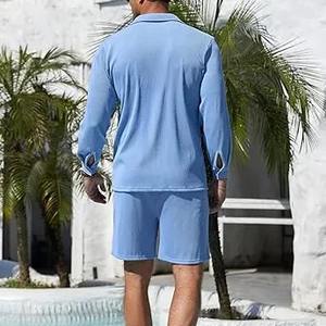 Ensembles courts d'été pour hommes en coton polaire respirant de haute qualité en gros 2 pièces décontracté imprimé High Street Style pas cher prix - Product Image 6