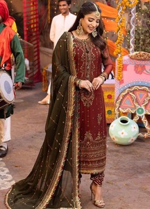 Costume pakistanais pour femmes de qualité supérieure, non cousu, vêtements pakistanais de la meilleure qualité, 3 pièces, tenue de soirée, prix bas - Product Image 6