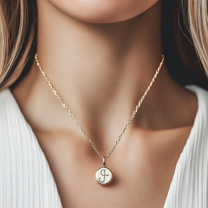 Venta directa de fábrica, joyería de mujer personalizada inicial de Plata de Ley 925 - Product Image 2