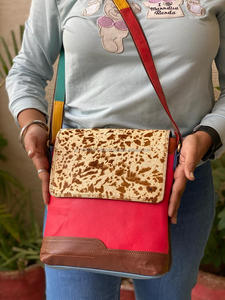 กระเป๋าถือหนังแท้สำหรับผู้หญิง,กระเป๋าหนังแท้สีม่อต้อใช้ทำด้วยมือกระเป๋าถือหนังมีสายสะพายไหล่หลากสีทันสมัยสำหรับผู้หญิง - Product Image 6