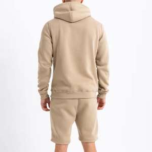 <b>Men</b> Winter Hooded Two Piece Custom Windbreaker Sports <b>Shorts</b> And <b>Zip</b>-Up Hoodie Tracksuit Sweat Suit <b>Short</b> Set - Product Image 6