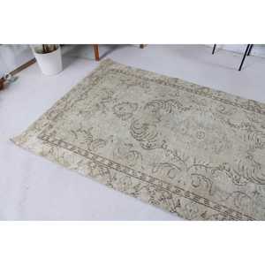 พรมวินเทจสไตล์ตุรกี ขนาด 4.5x8.7 ฟุต พรมลายทางสีเทาน้ำตาล - Product Image 2