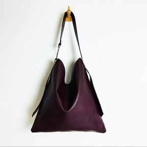 Bolso Tote de cuero con cierre abierto para mujer, con asa superior, estilo Hobo holgado, regalo de día de compras - Product Image 1