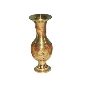 Florero de latón de alta calidad con grabado en oro acabado para decoración del hogar florero decorativo de mesa - Product Image 2