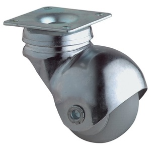 40mm Grey Rubber BS Caster <b>Wheel</b> 30kg Load Capacity Mounting Plate for Furniture - Product Image 1