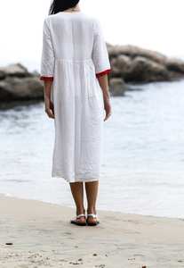 Vestido bordado mexicano estilo bohemio vestido bordado a mano Ethno Folk mujer vestido bordado a mano mujer señora - Product Image 2