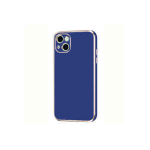 Coque en silicone liquide bleu marine à texture écorce, fabriquée en Turquie, pour iPhone 13 avec matériau en silicone souple - Product Image 1