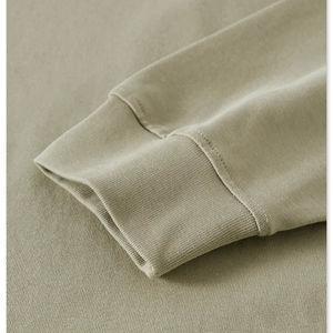 Camiseta holgada de manga larga de algodón de talla grande 2025 Otoño Invierno pesado 425G color sólido básico fuera del hombro - Product Image 4