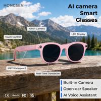 Lunettes Intelligentes M89 AI avec Caméra 1080P, Écran LED, Commande Tactile, Étanchéité IP67, Traduction en Temps Réel pour Voyages en Extérieur