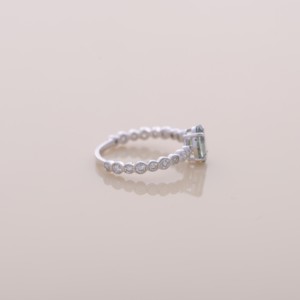 Anillo de Compromiso/Boda con Halo de Diamantes Verdes Cultivados en Laboratorio, Corte Ovalado, Certificado por IGI, en Oro Blanco/Rosa y Amarillo de 14K - Product Image 4